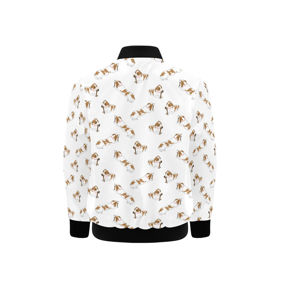 Jack Russel Pattern Print Design 04 Kids' Boys' Girls' Bomber Jacket