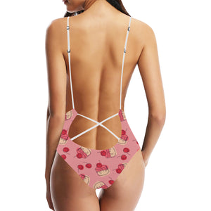 Cake cherry pattern Women's One-Piece Swimsuit