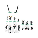 Cute ninja katana sword pattern Chest Sexy Pleated Two Piece Swim Dress