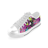 heart dot wave star creative design pattern Men's Low Top Shoes White