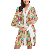 Colorful ice cream pattern Women's Short Kimono Robe