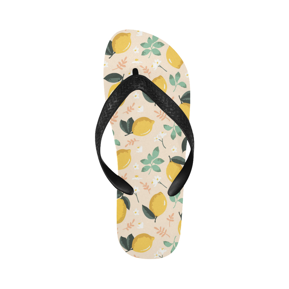 lemon flower leave pattern Unisex Flip Flops