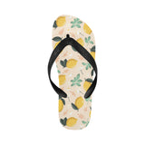 lemon flower leave pattern Unisex Flip Flops