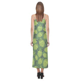 Hop pattern Hop cone background V-Neck Open Fork Long Dress
