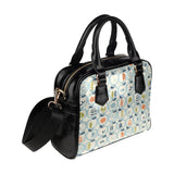 apples leaves pattern Shoulder Handbag