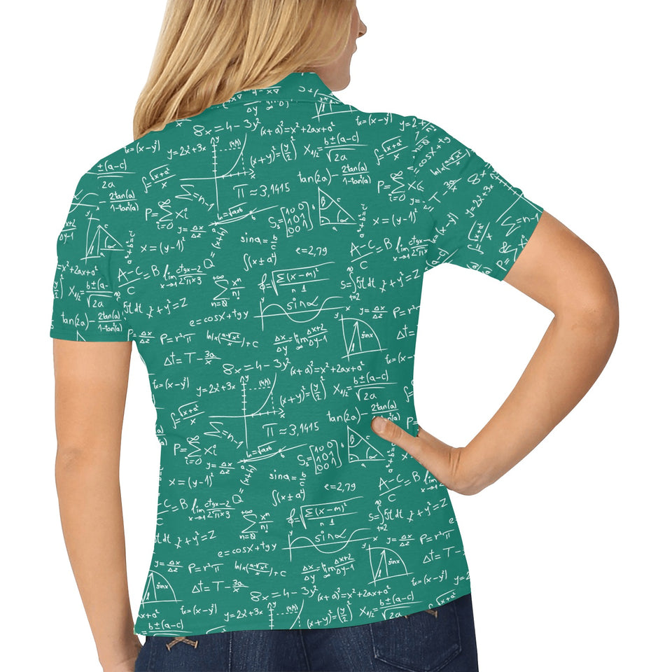 Math Pattern Print Design 01 Women's All Over Print Polo Shirt