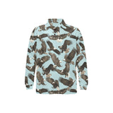 Eagle Pattern Print Design 01 Men's Long Sleeve Polo Shirt