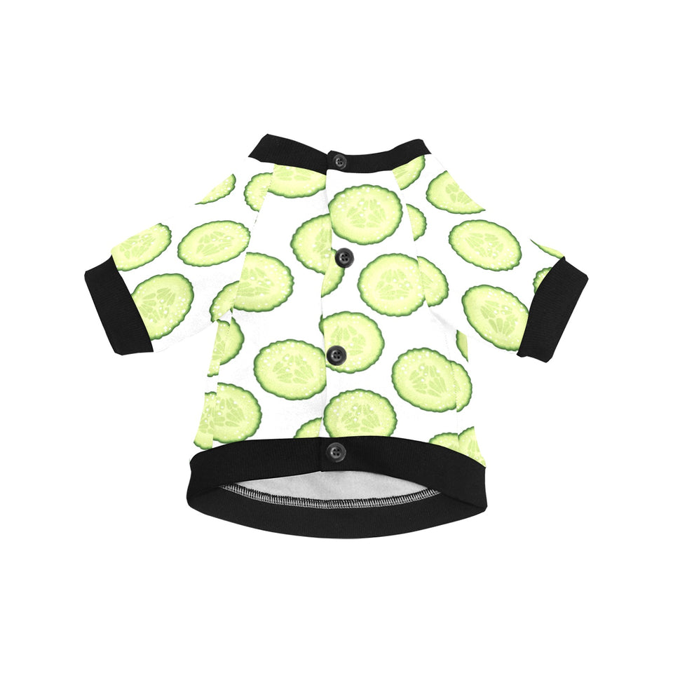 Cucumber slices pattern All Over Print Pet Dog Round Neck Fuzzy Shirt