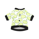 Cucumber slices pattern All Over Print Pet Dog Round Neck Fuzzy Shirt