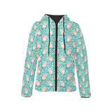 Pig Pattern Print Design 01 Women's Padded Hooded Jacket