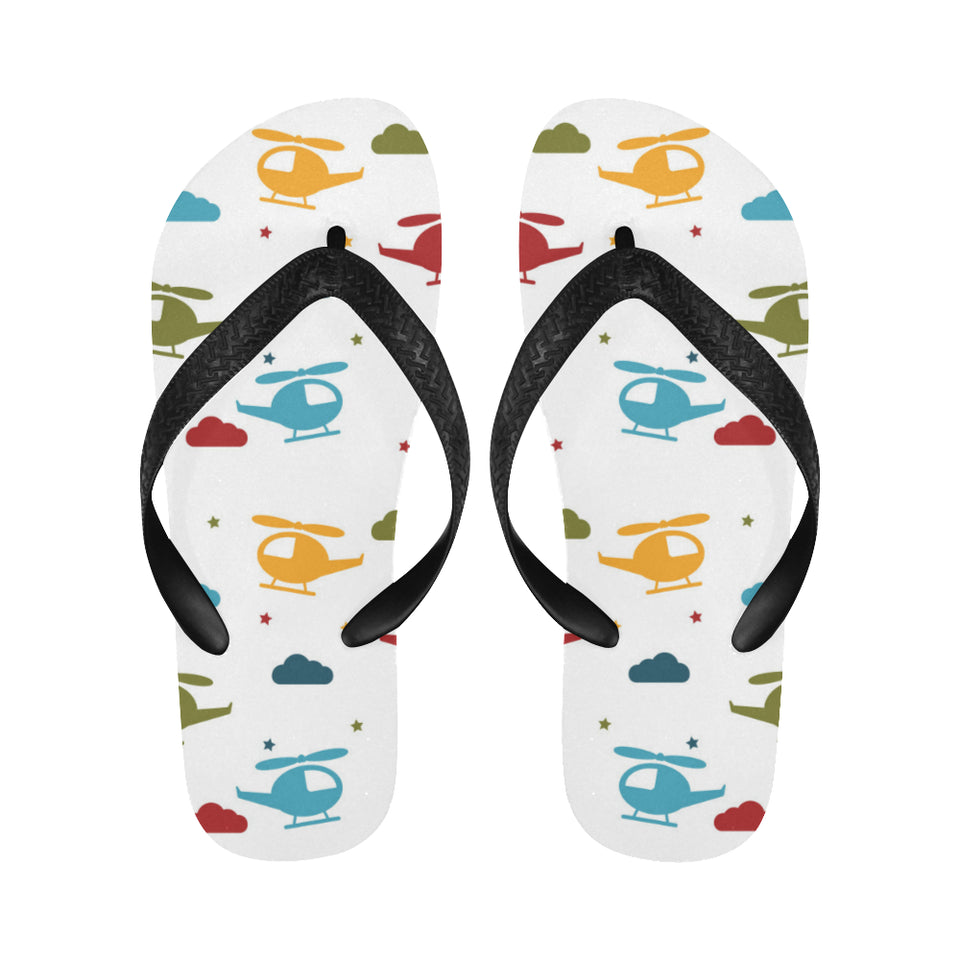 Colorful helicopter pattern Unisex Flip Flops