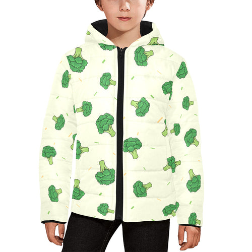 Broccoli pattern Kids' Boys' Girls' Padded Hooded Jacket