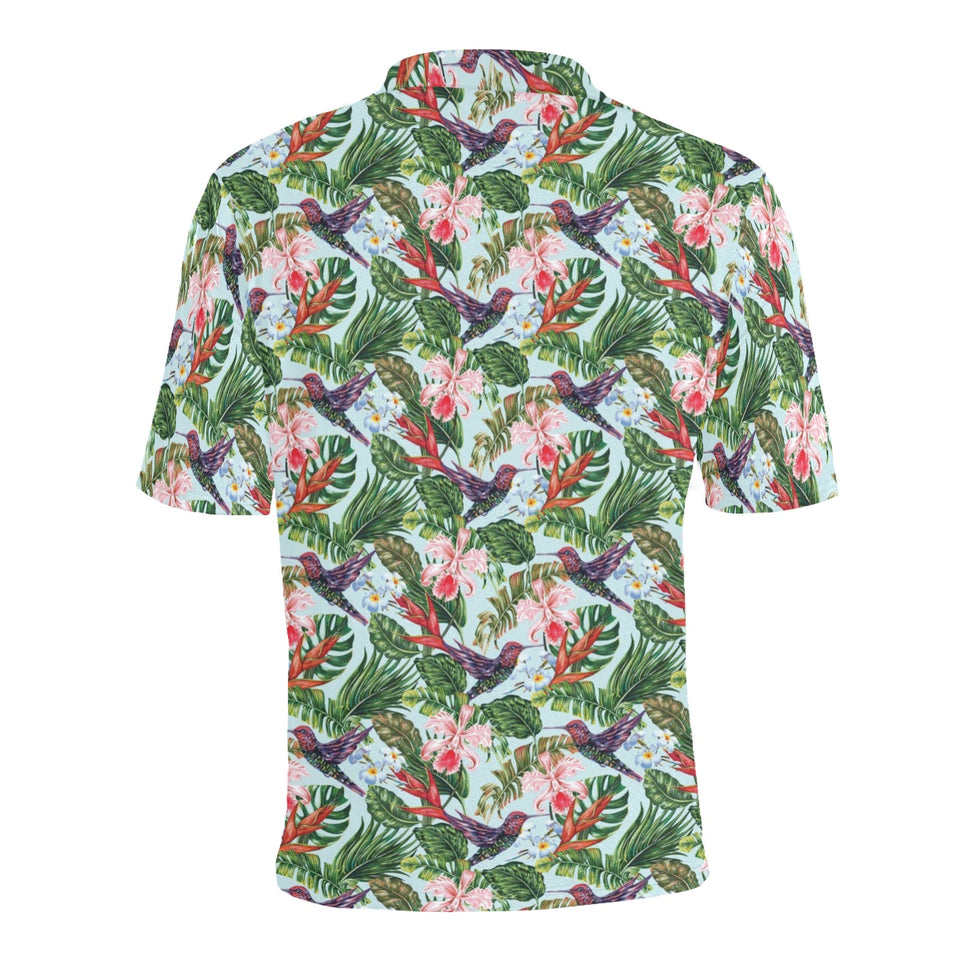 Hummingbird Pattern Print Design 05 Men's All Over Print Polo Shirt