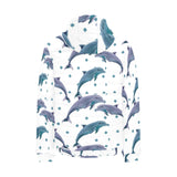Dolphins pattern dotted background Men's Padded Hooded Jacket