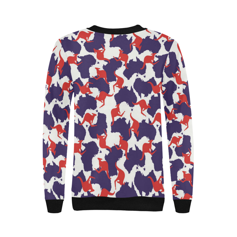 Kangaroo Australian pattern Women's Crew Neck Sweatshirt