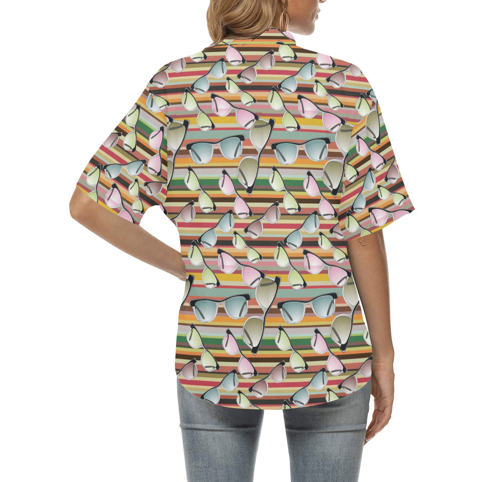 Sun Glasses Pattern Print Design 02 Women's All Over Print Hawaiian Shirt