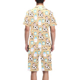 Cow bottle of milk pattern Men's V-Neck Short Pajama Set