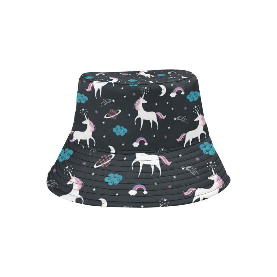 unicorn rainbows moon clound star pattern Unisex Bucket Hat