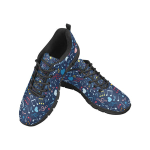Music Notes Pattern Print Design 03 Men's Breathable Sneakers ( Model 055)