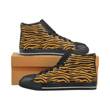 Bengal tigers skin print pattern background Women's High Top Canvas Canvas Shoes Black