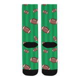 American football ball field background Crew Socks