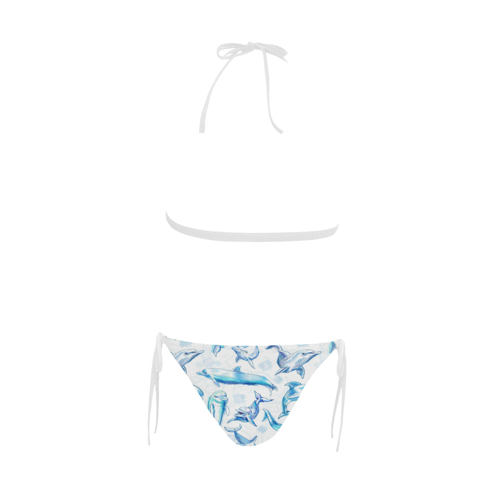 Watercolor dolphin pattern Sexy Bikinis Two-Piece Swimsuits