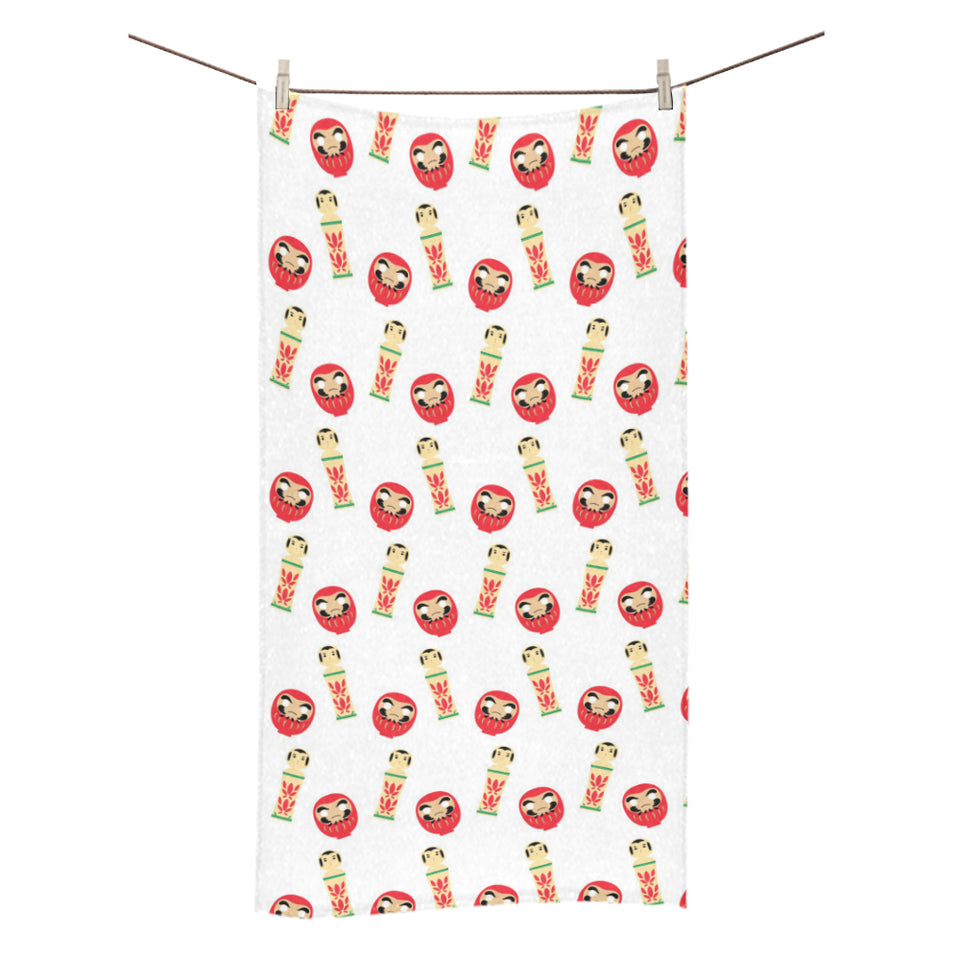 Daruma japanese wooden doll Bath Towel