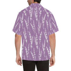 Lavender flowers purple pattern Men's All Over Print Hawaiian Shirt