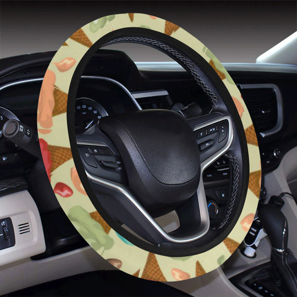 Colorful ice cream pattern Car Steering Wheel Cover