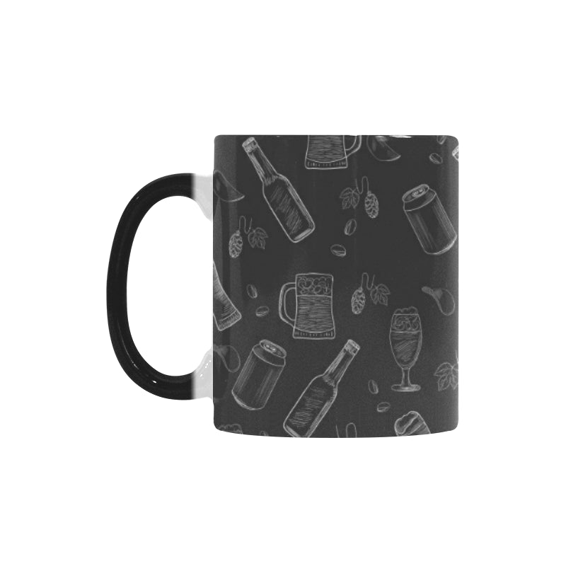 Beer hand drawn pattern Morphing Mug Heat Changing Mug