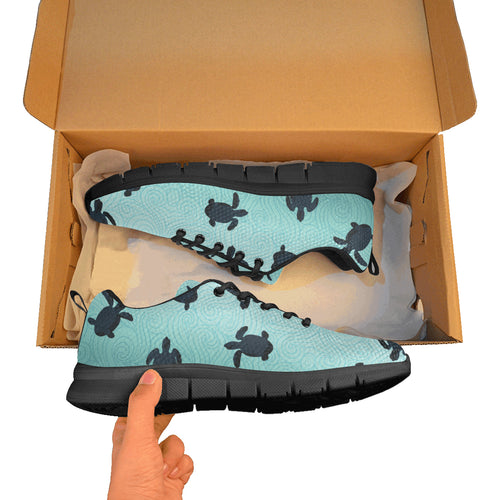 Sea turtle with blue ocean backgroud Women's Sneaker Shoes