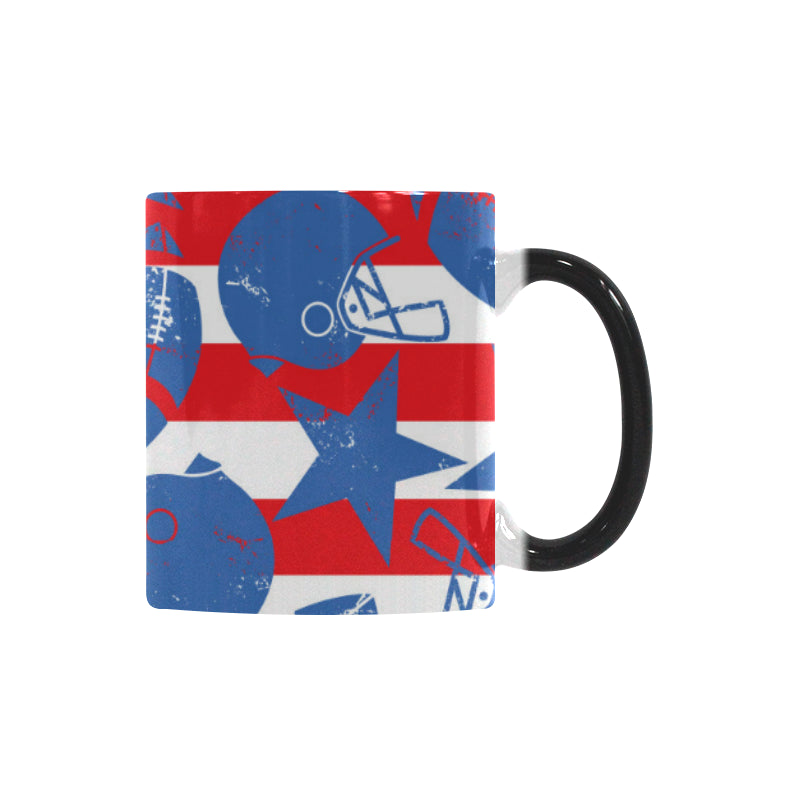 American football ball star stripes pattern Morphing Mug Heat Changing Mug