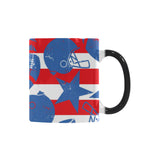 American football ball star stripes pattern Morphing Mug Heat Changing Mug