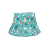 Christmas cute siberian husky puppie pattern Unisex Bucket Hat