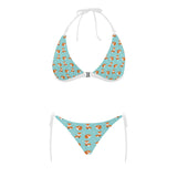 Fox pattern blue b ackground Sexy Bikinis Two-Piece Swimsuits