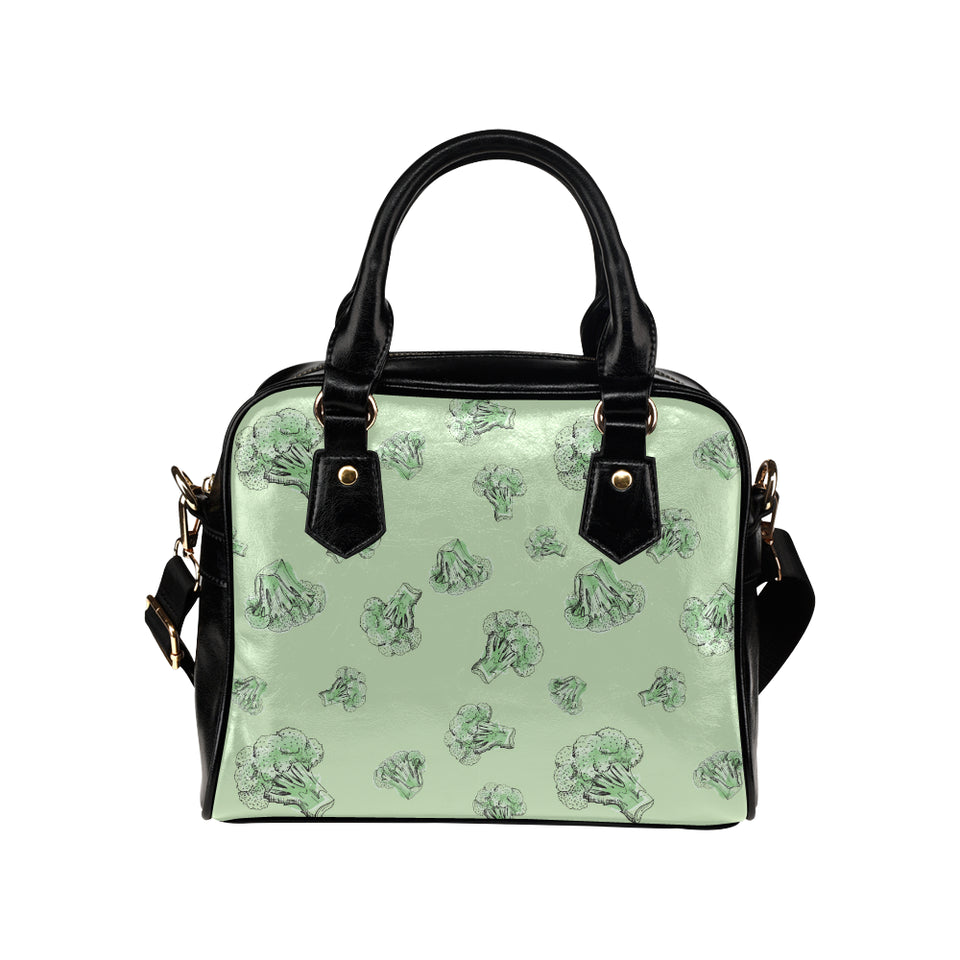 broccoli sketch pattern Shoulder Handbag