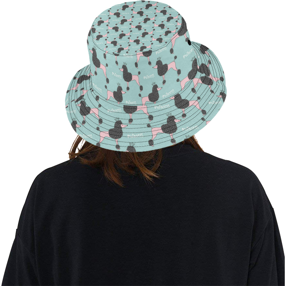 poodle dog green background Unisex Bucket Hat