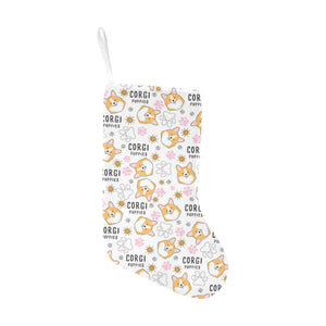 Corgi Dog Pattern Christmas Stocking