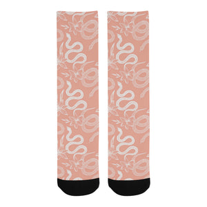 Snake lilies flower pattern Crew Socks