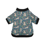 Raccoon tropical leaves pattern All Over Print Pet Dog Round Neck Fuzzy Shirt