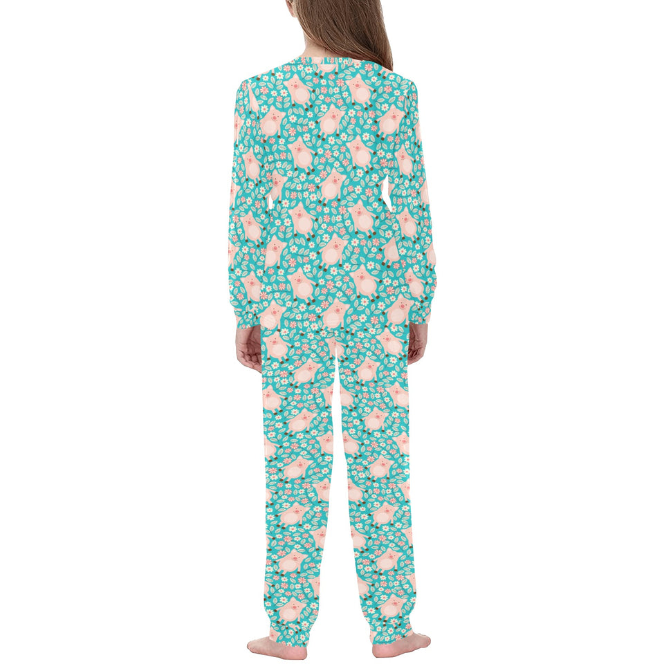 Pig Pattern Print Design 01 Kids' Boys' Girls' All Over Print Pajama Set