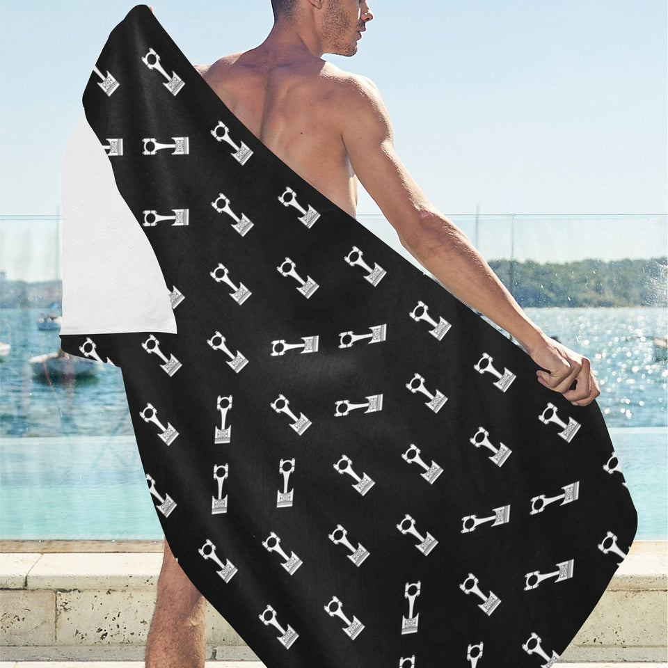 Engine Piston Black Theme Pattern Print Design 03 Beach Towel