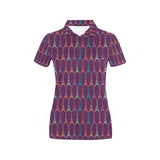 Eiffel Tower Pattern Print Design 05 Women's All Over Print Polo Shirt