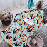 Rooster chicken cock snowfalke Blanket Robe with Sleeves