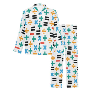 Math Pattern Print Design 05 Men's Long Pajama Set