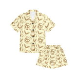 Windmill Wheat pattern Kids' Boys' Girls' V-Neck Short Pajama Set