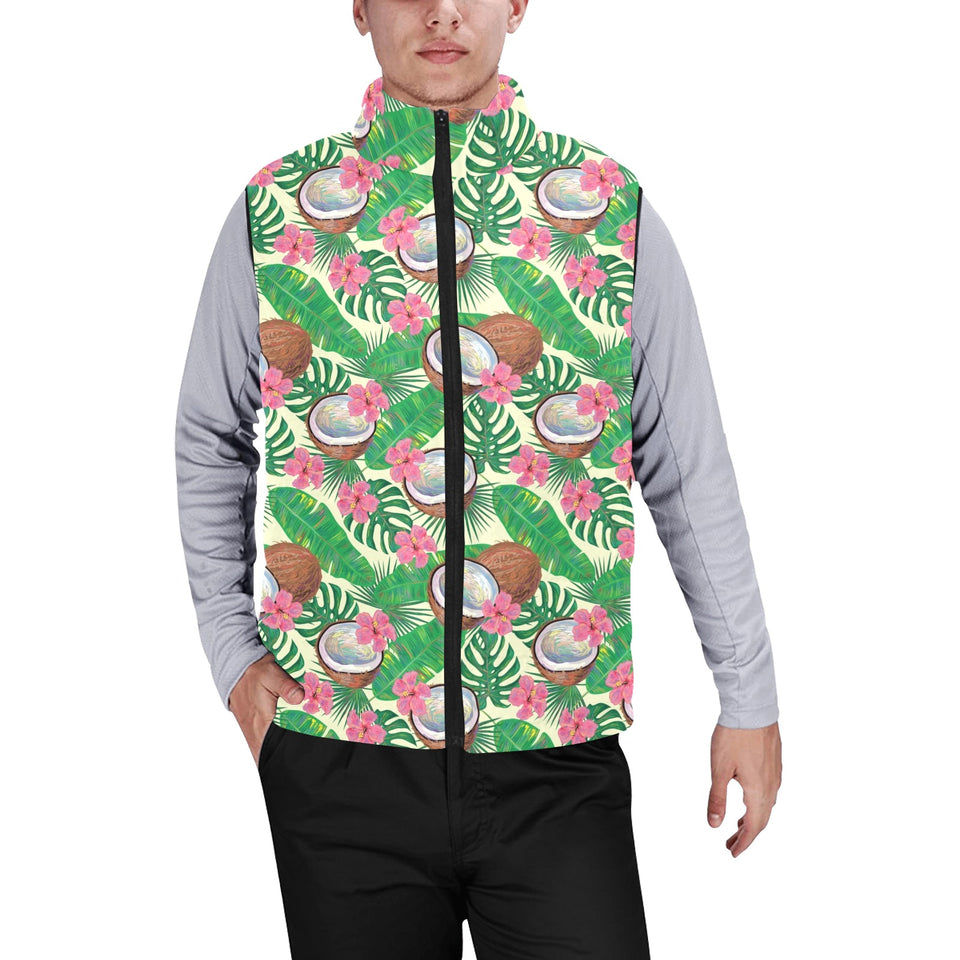 Coconut Pattern Print Design 01 Men's Padded Vest