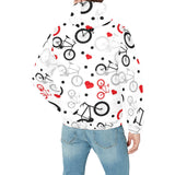 Bicycle Pattern Print Design 04 Men's Padded Hooded Jacket