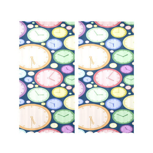 Colorful clock background Gauze Curtain