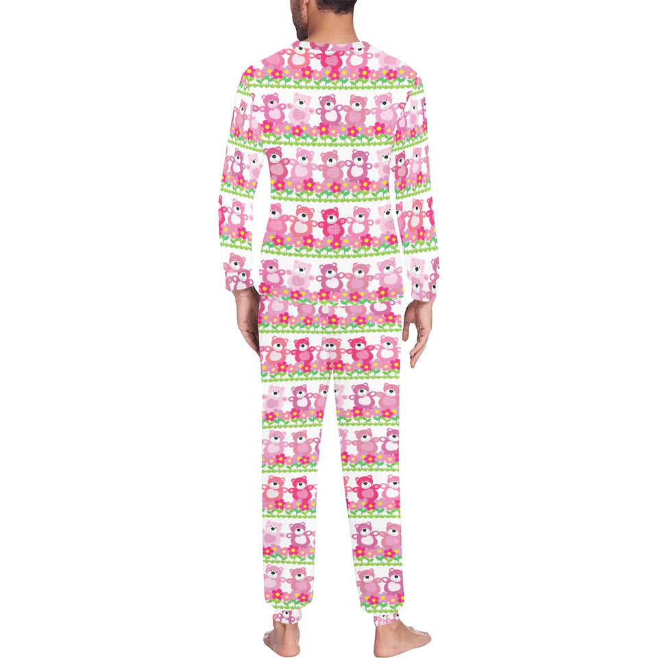 Teddy Bear Pattern Print Design 04 Men's All Over Print Pajama